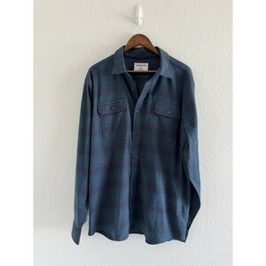 Poncho Outdoors Western Flannel Shirt Size XXL Blue Slim Fit Magnetic Pockets